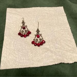 Red chandelier earrings